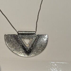 Silver Geometric Pendant Necklace